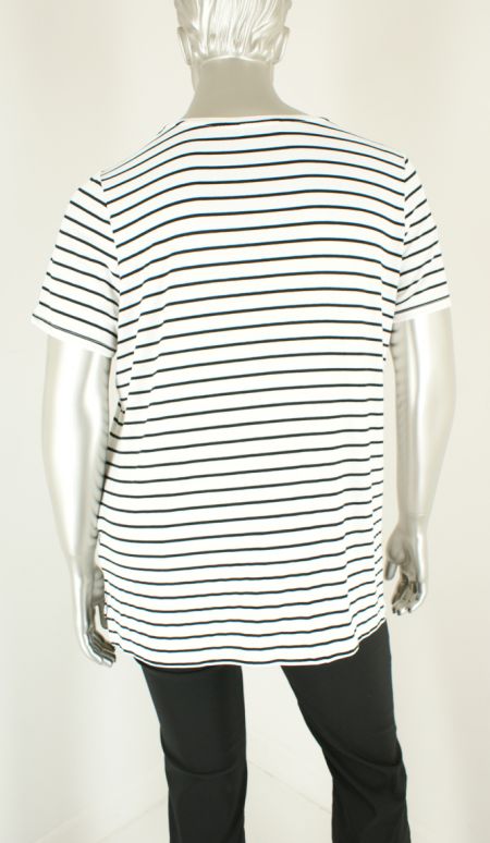 Dex plus, 1274119DP White Black Stripe - Shirts