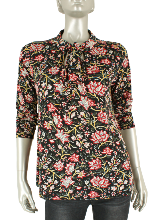 CC Culture, Moud  Small Flower Black Dark Red - Blouse's